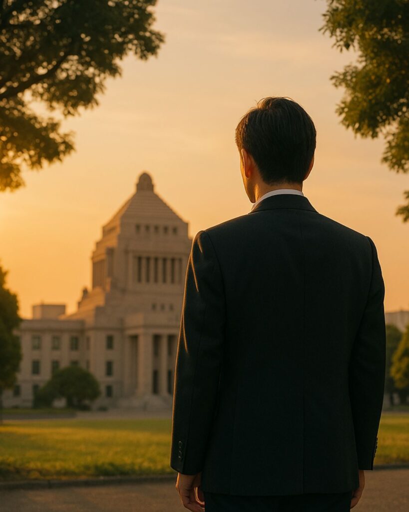 日本の政治家の名言9選vol.2–歴代総理の金言「佐藤榮作」「核は作らず、持たず、持ち込ませず。この誓いを貫いていく。」この名言のイメージイラスト
