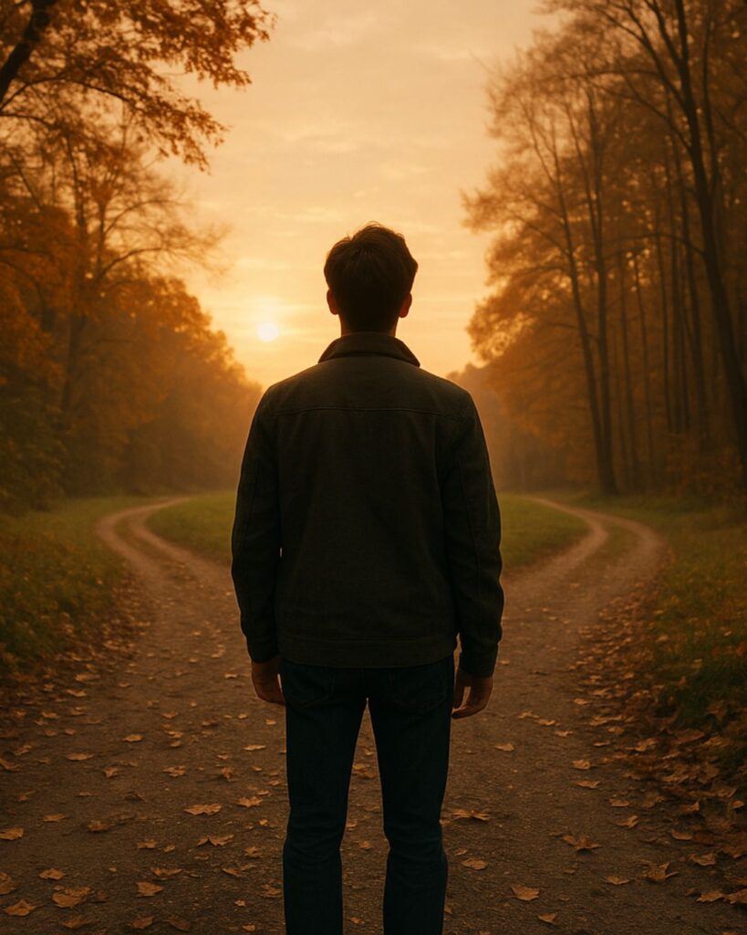 ウィリアム・ジェームズの名言9選–行動する心の力「選択しないことも選択だ。」この名言のイメージイラスト