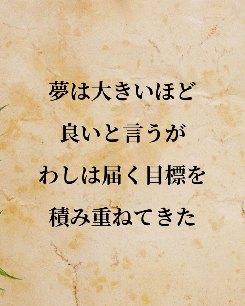 豊臣秀吉「夢は大きいほど良いと言うが、わしは届く目標を積み重ねてきた。」この名言のイラスト