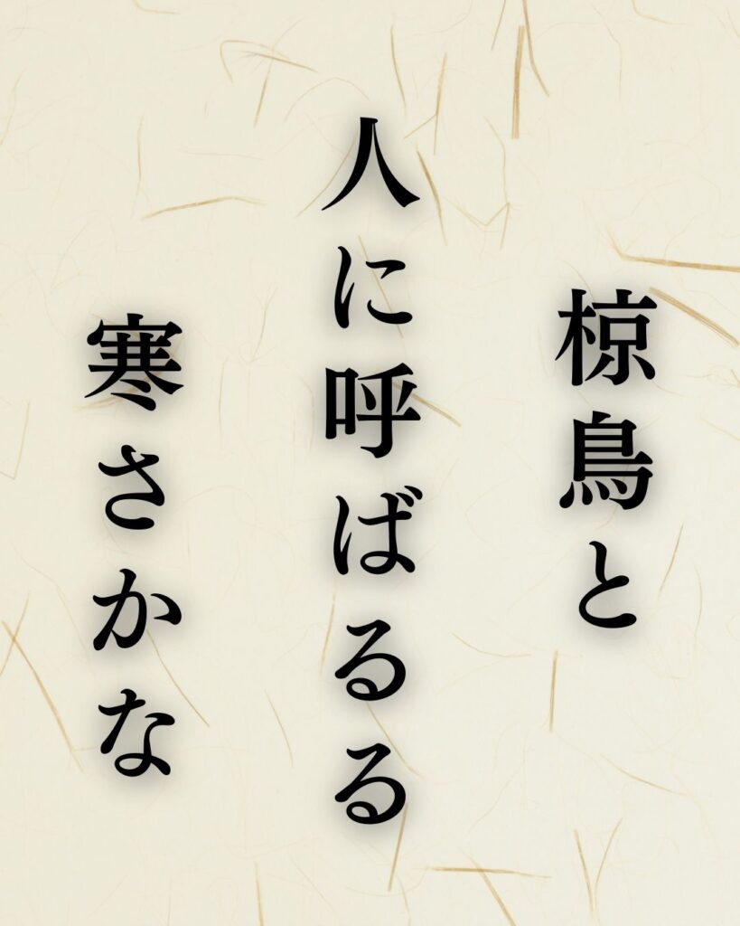 小林一茶の冬の俳句5選-代表作をわかりやすく解説!「椋鳥と 人に呼ばるる 寒さかな」この俳句を記載した画像