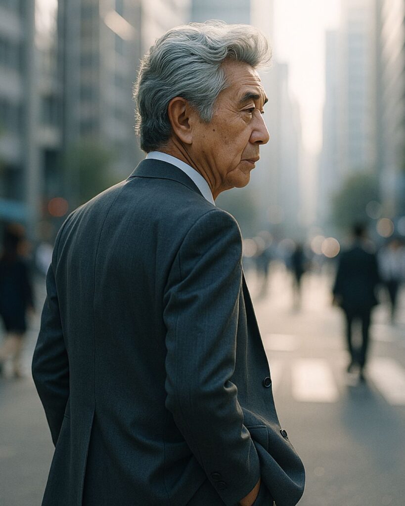 日本の政治家の名言9選vol.2–歴代総理の金言「小泉純一郎」「目先のことで揺れるな。ときには鈍感でいるくらいがちょうどいい。」この名言のイメージイラスト
