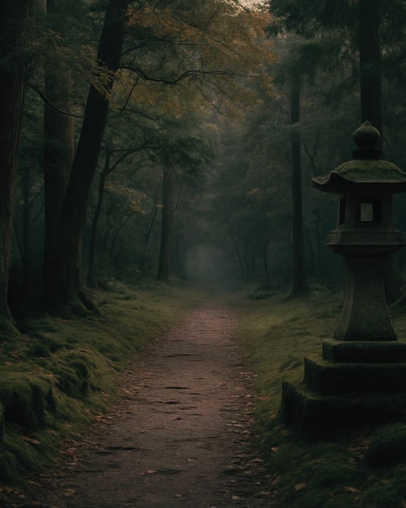 百人一首第83番 藤原俊成『世の中よ』背景解説–道なき嘆き「世の中よ　道こそなけれ　思ひ入る　山の奥にも　鹿ぞ鳴くなる」の情景をテーマにしたイメージの画像