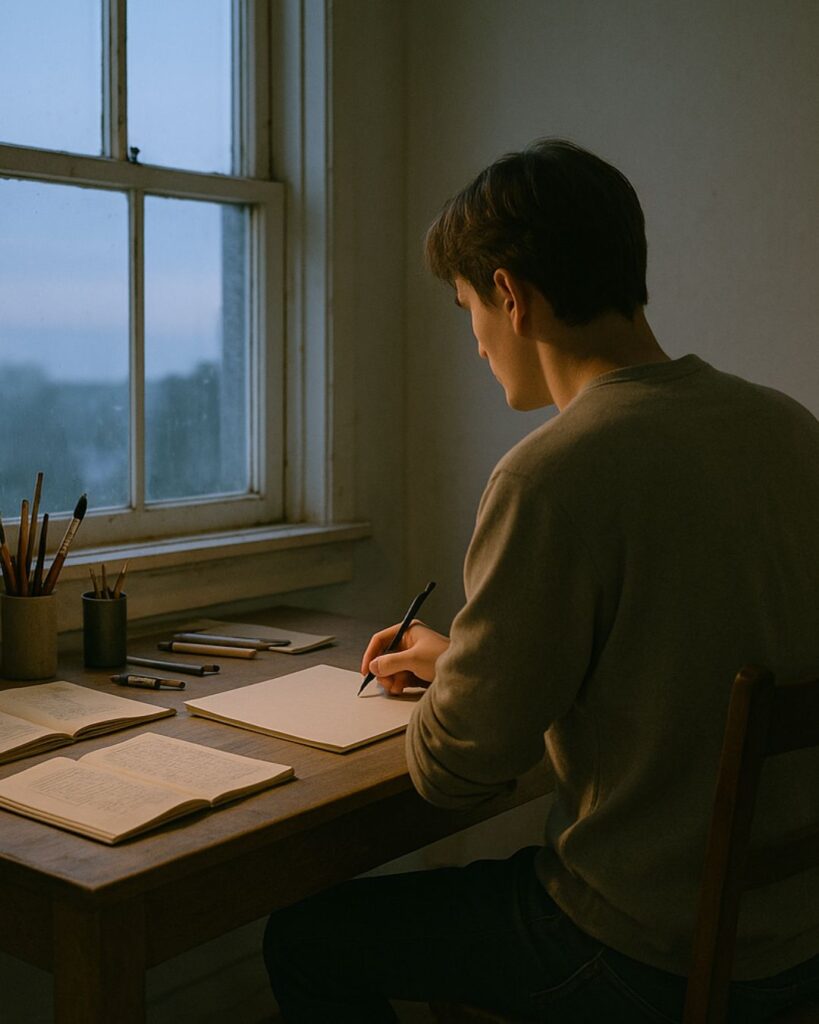 チャップリンの名言9選–笑いに生きる哲学「.私の最高傑作？　それは次の作品さ。」この名言のイメージイラスト