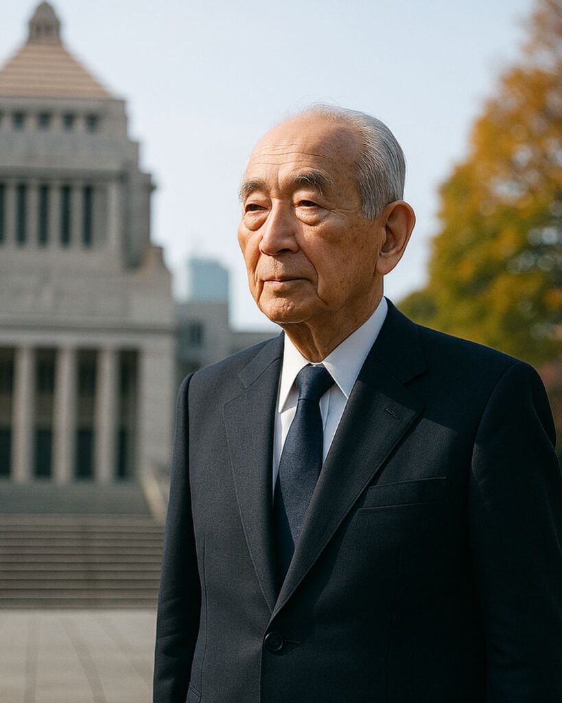 日本の政治家の名言9選vol.2–歴代総理の金言「中曽根康弘」「大局を見失わなければ、妥協を恐れる必要はない。」この名言のイメージイラスト
