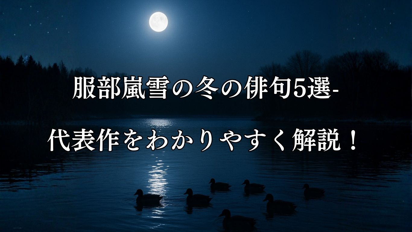 服部嵐雪の冬の俳句5選-代表作をわかりやすく解説！「鈴鴨の　声ふり渡る　月寒し」この俳句をイメージした画像