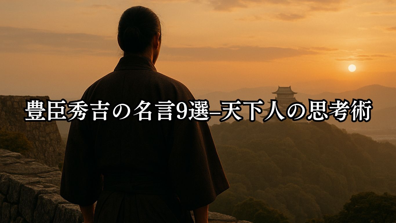 豊臣秀吉の名言9選–天下人の思考術「築いた城、落とした城、暮らした城──人生には様々ある。」この名言のイメージイラスト