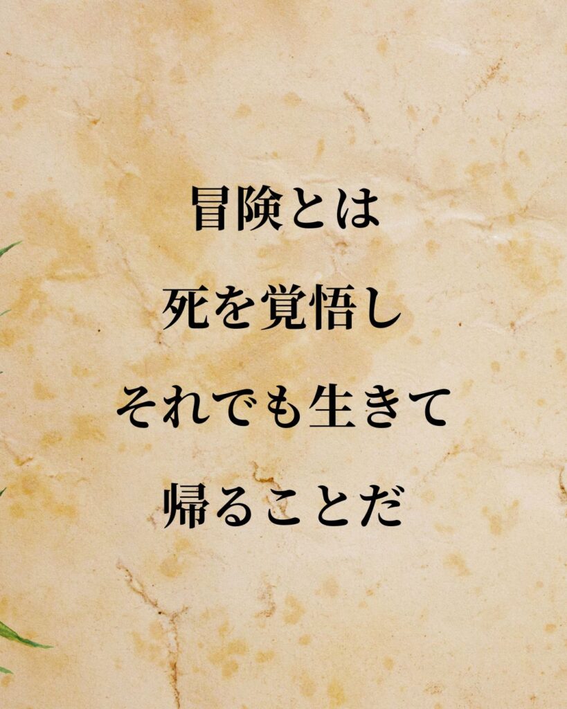 植村直己「冒険とは、死を覚悟し、それでも生きて帰ることだ。」この名言のイラスト