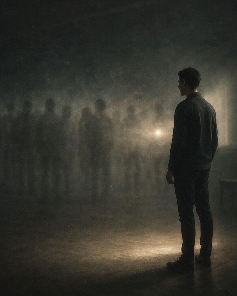 キルケゴールの名言9選-孤独と可能性の哲学「群衆は不真実である。」この名言のイメージイラスト