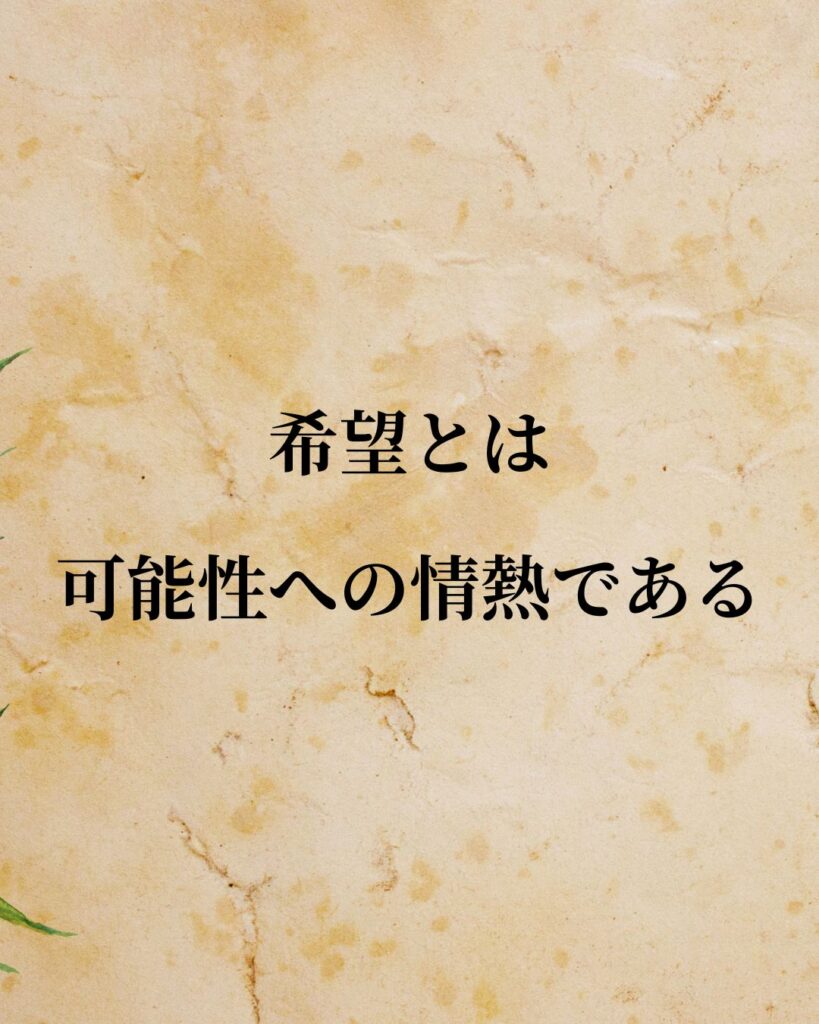 キルケゴール「希望とは可能性への情熱である。」この名言のイラスト