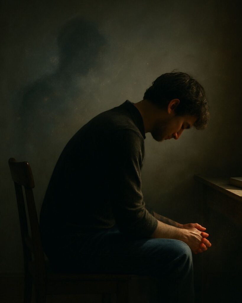 キルケゴールの名言9選-孤独と可能性の哲学「裏切り者の中で最も危険な裏切り者は、自分の内部に潜むものだ。」この名言のイメージイラスト