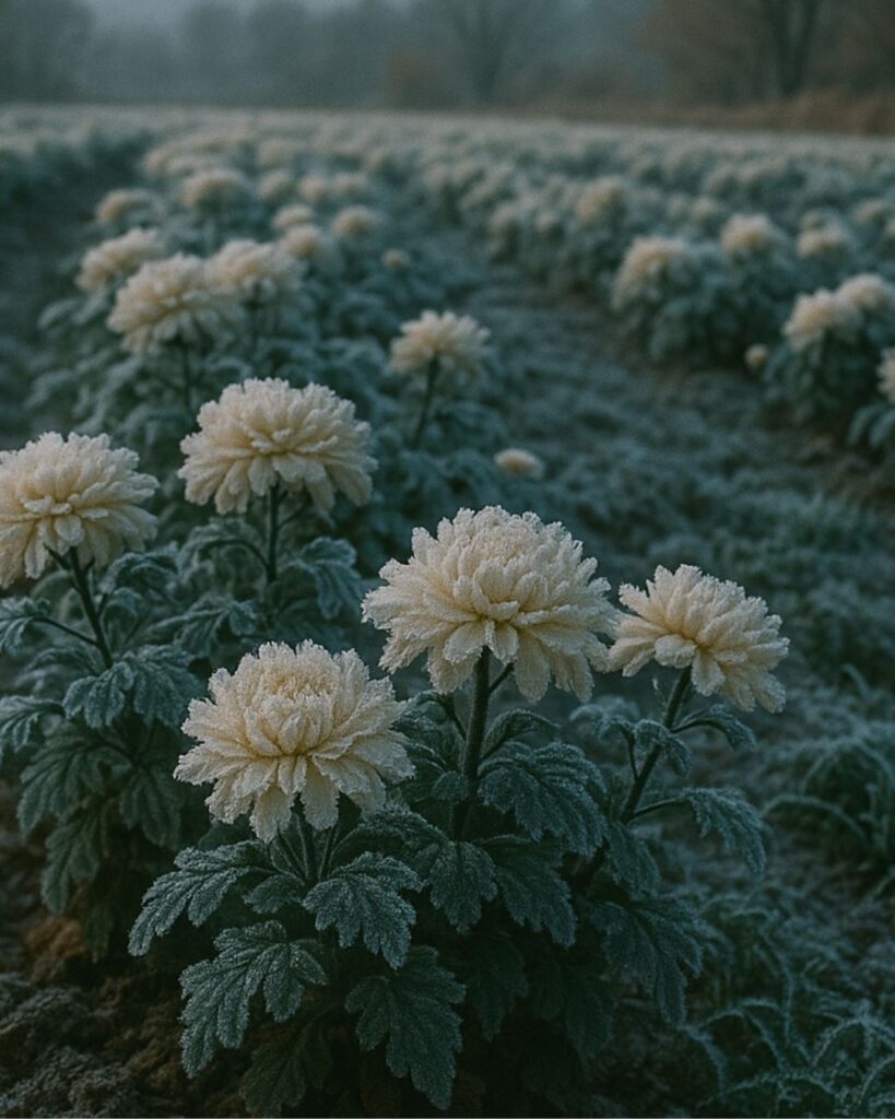 高浜虚子の冬の俳句5選-代表作をわかりやすく解説!「霜月や 日ごとにうとき 菊畑」この俳句をイメージした画像