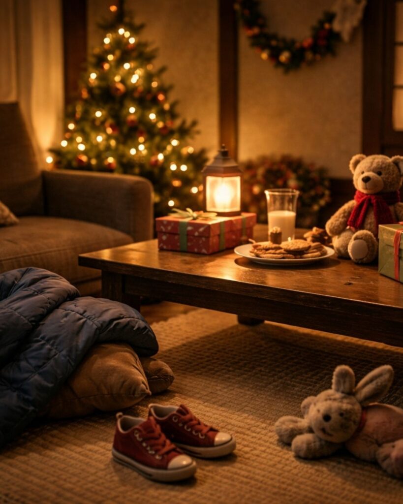 山口誓子の冬の俳句5選-代表作をわかりやすく解説！「わらべらに　寝ねどき過ぎぬ　クリスマス」この俳句をイメージした画像