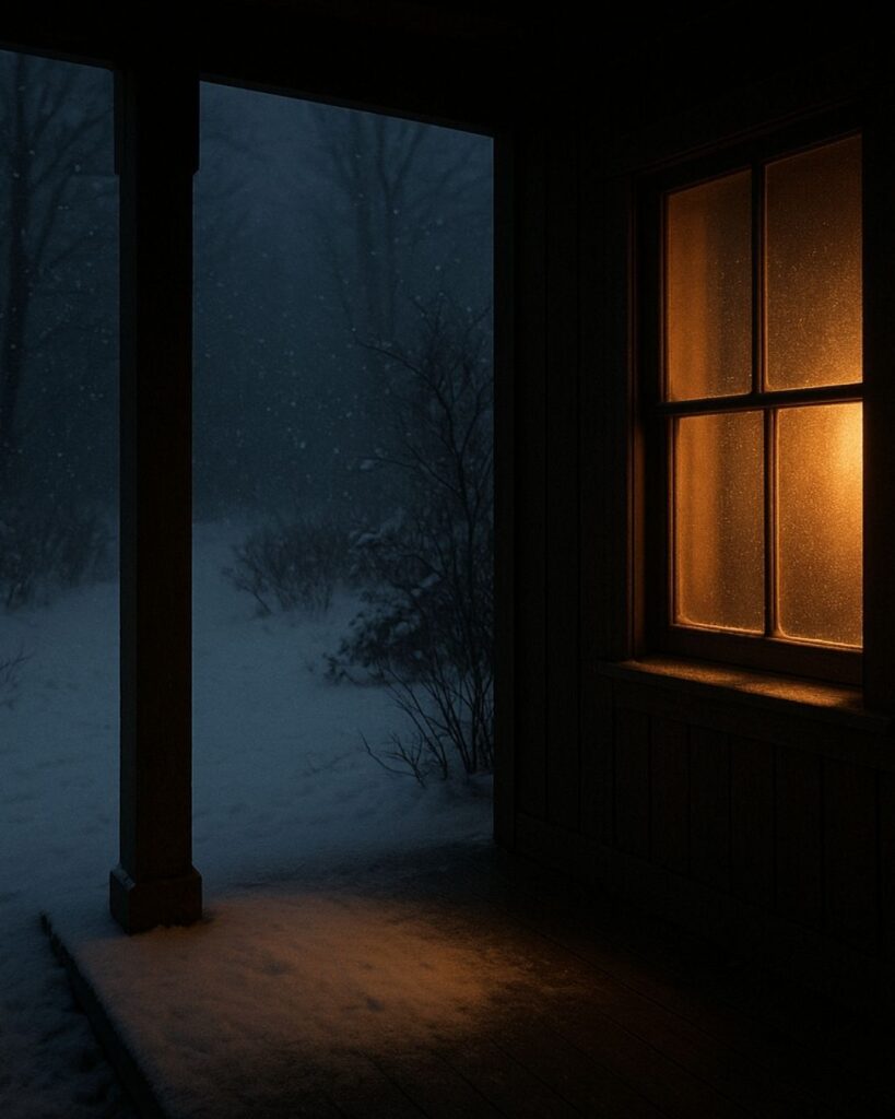 若山牧水の冬の短歌5選-代表作をわかりやすく解説!「雪ふれり 暗きこころの 片かはに ひのあかりさし ものうきゆふべ」この短歌をイメージした画像