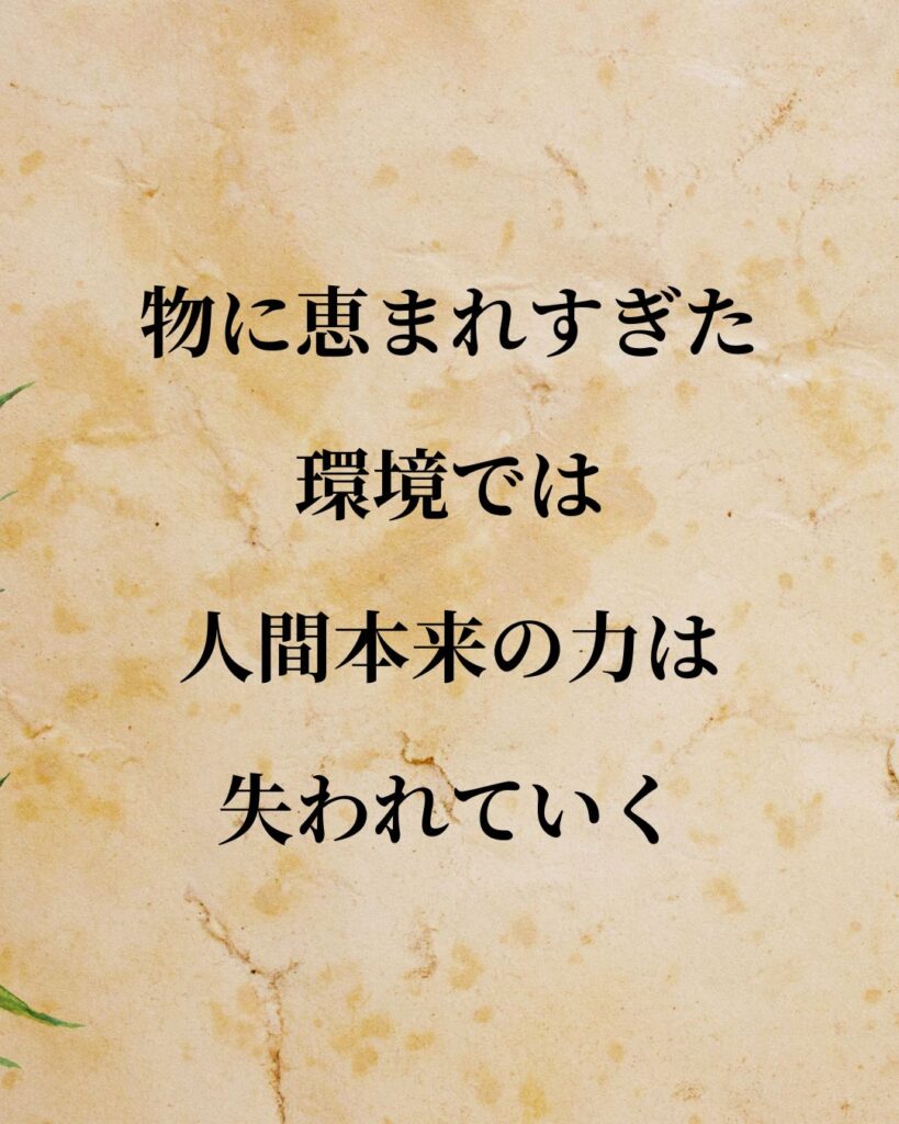 植村直己「物に恵まれすぎた環境では、人間本来の力は失われていく。」この名言のイラスト