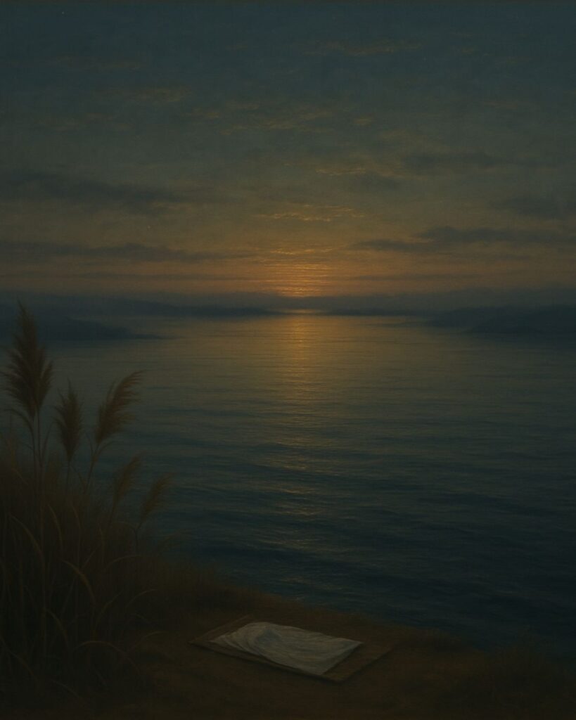 百人一首第88番 皇嘉門院別当『難波江の』背景解説–仮寝の恋路「難波江の 蘆のかりねの ひとよゆゑ 身を尽くしてや 恋ひわたるべき」の情景をテーマにしたイメージの画像