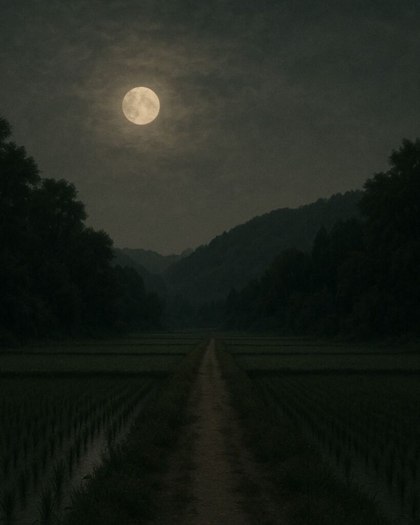 百人一首第86番 西行『嘆けとて』背景解説–月に託す涙「嘆けとて 月やは物を 思はする かこち顔なる わが涙かな」の情景をテーマにしたイメージの画像