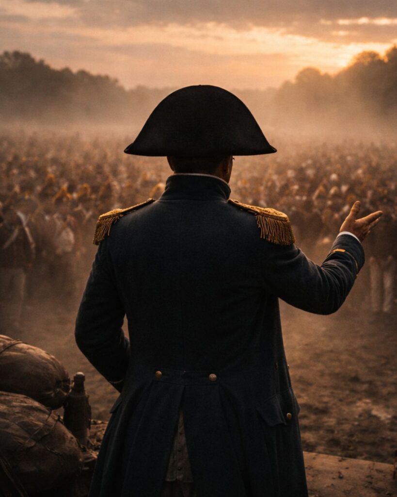 ナポレオンの名言9選–勝利の哲学「真のリーダーとは、人々に希望を配る存在である。」この名言のイメージイラスト