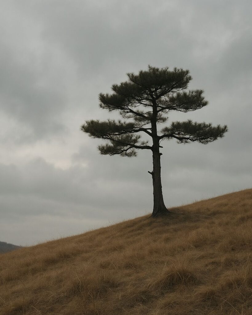 樋口一葉の冬の短歌5選-代表作をわかりやすく解説！「雪をまつ わが岡のべの 一つ松 あはれ友なき 宿ぞ寂しき」この短歌をイメージした画像
