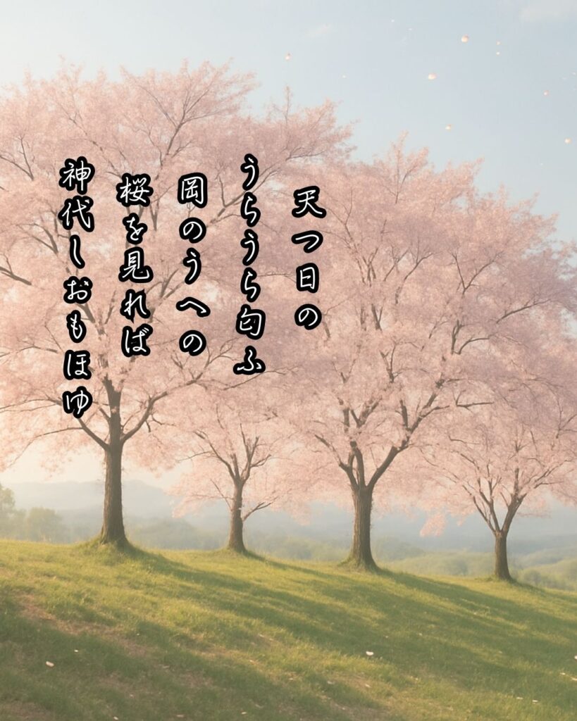 伊藤左千夫の短歌まとめ ― 生涯・作風・名歌・短歌一覧 ―「天つ日の うらうら匂ふ 岡のうへの 桜を見れば 神代しおもほゆ」伊藤左千夫短歌イメージ画像
