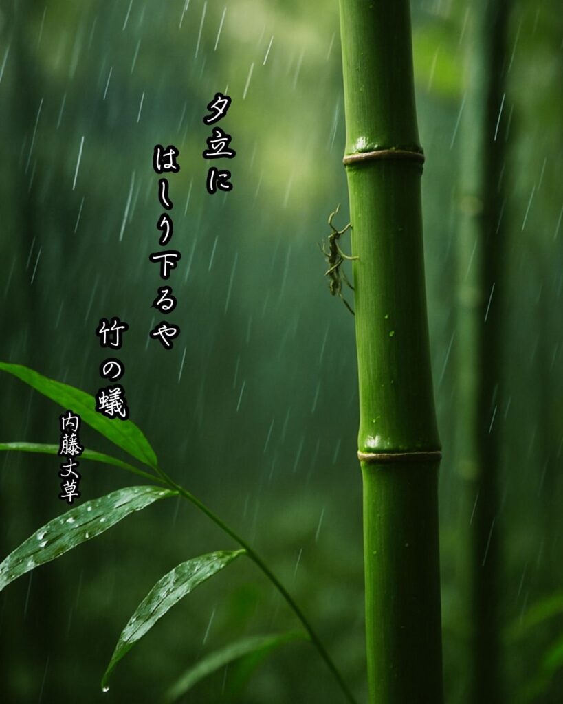 内藤丈草の俳句まとめ ― 生涯・作風・名句・俳句一覧 ―「夕立に はしり下るや 竹の蟻」内藤丈草俳句イメージ画像