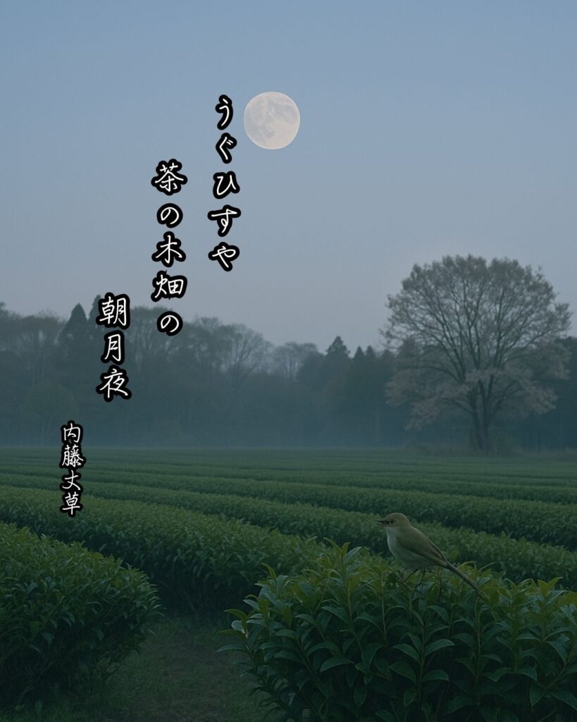 内藤丈草の俳句まとめ ― 生涯・作風・名句・俳句一覧 ―「うぐひすや 茶の木畑の 朝月夜」内藤丈草俳句イメージ画像