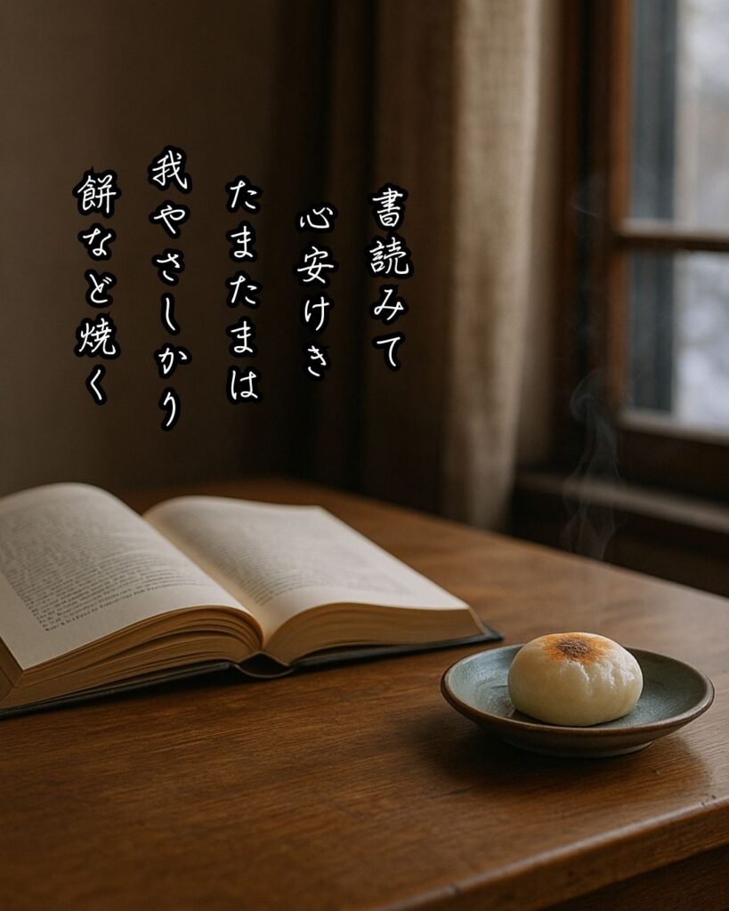 北原白秋の短歌まとめ ― 生涯・作風・名歌・短歌一覧 ―「書読みて 心安けき たまたまは 我やさしかり 餅など焼く」北原白秋短歌イメージ画像
