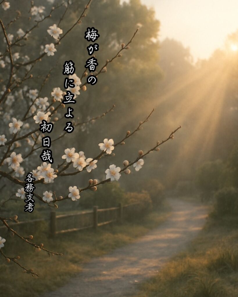 各務支考の俳句まとめ ― 生涯・作風・名句・俳句一覧 ―「梅が香の 筋に立よる 初日哉」各務支考俳句イメージ画像