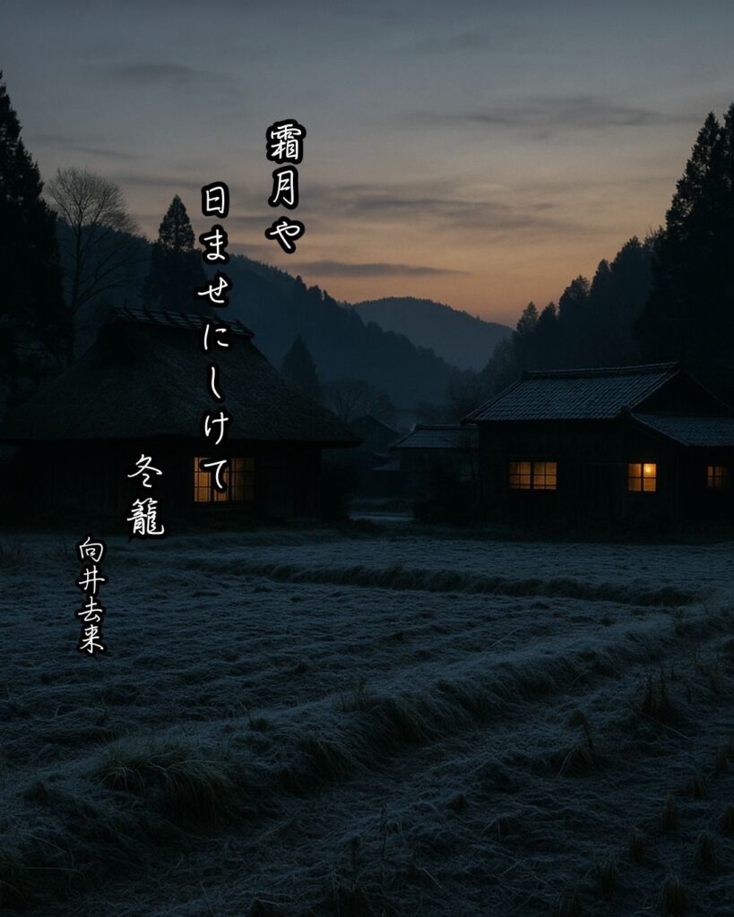 向井去来の俳句まとめ ― 生涯・作風・名句・俳句一覧 ―「霜月や 日ませにしけて 冬籠」向井去来俳句イメージ画像