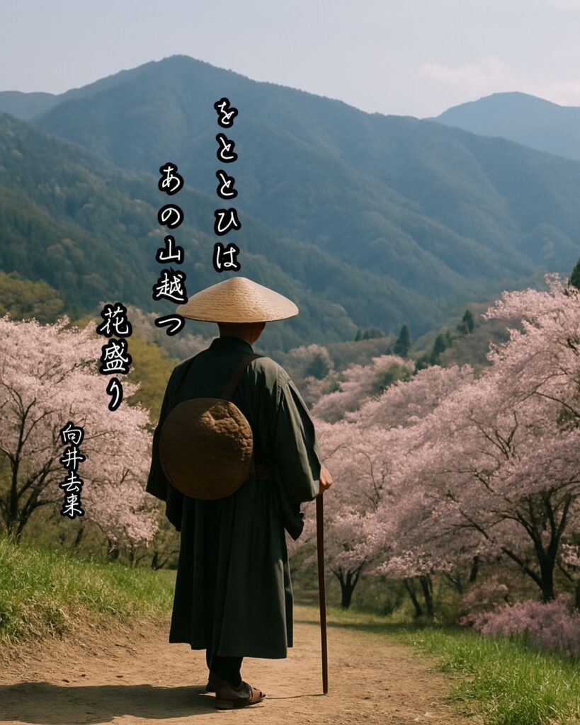 向井去来の俳句まとめ ― 生涯・作風・名句・俳句一覧 ―「をととひは あの山越つ 花盛り」向井去来俳句イメージ画像