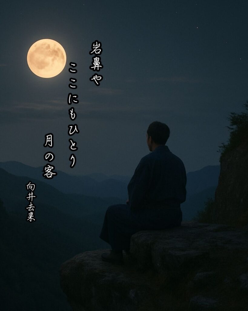向井去来の俳句まとめ ― 生涯・作風・名句・俳句一覧 ―「岩鼻や ここにもひとり 月の客」向井去来俳句イメージ画像