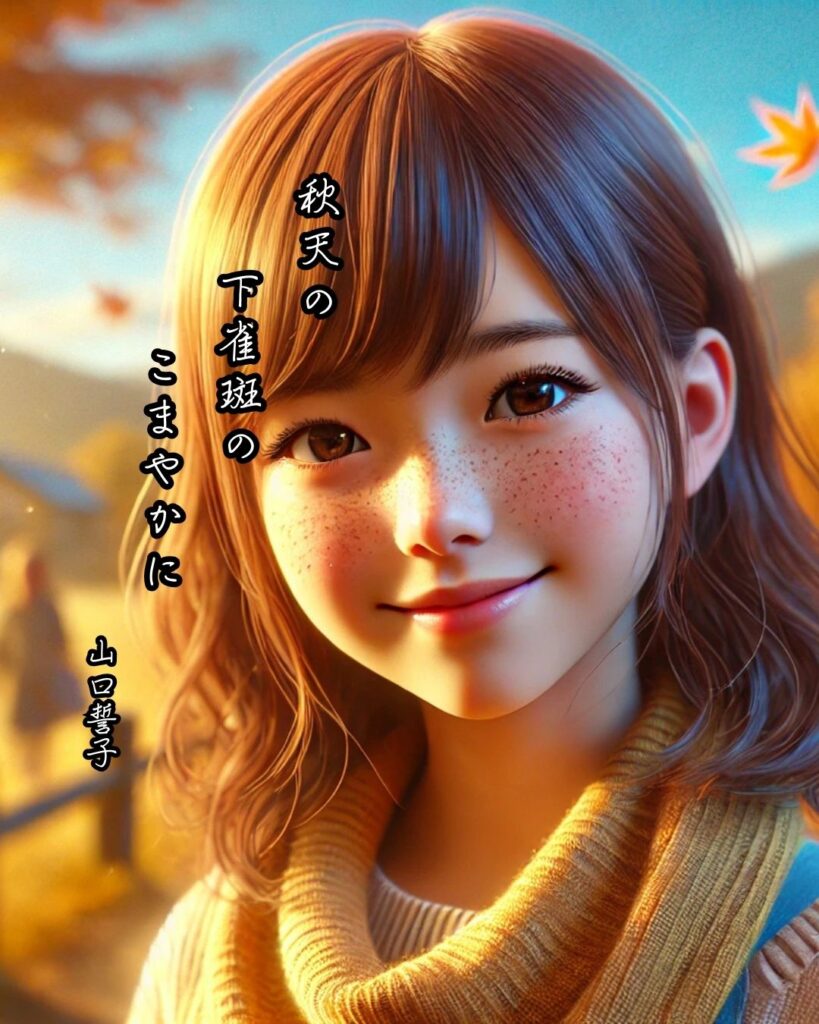 山口誓子の俳句まとめ ― 生涯・作風・名句・俳句一覧 ―「秋天の 下雀斑の こまやかに」山口誓子俳句イメージ画像