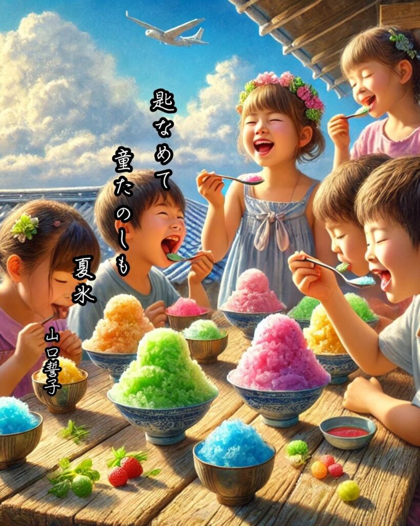 山口誓子の俳句まとめ ― 生涯・作風・名句・俳句一覧 ―「匙なめて 童たのしも 夏氷」山口誓子俳句イメージ画像