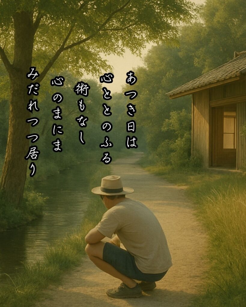 斎藤茂吉の短歌まとめ ― 生涯・作風・名歌・短歌一覧 ―「あつき日は 心ととのふる 術もなし 心のまにま みだれつつ居り」斎藤茂吉短歌イメージ画像
