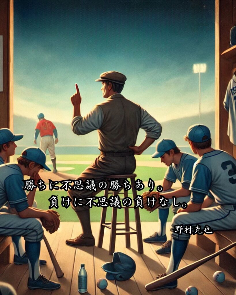 アスリートの名言まとめ ― 思想・生き方・名言一覧 ―「勝ちに不思議の勝ちあり。負けに不思議の負けなし。」野村克也名言イメージ画像
