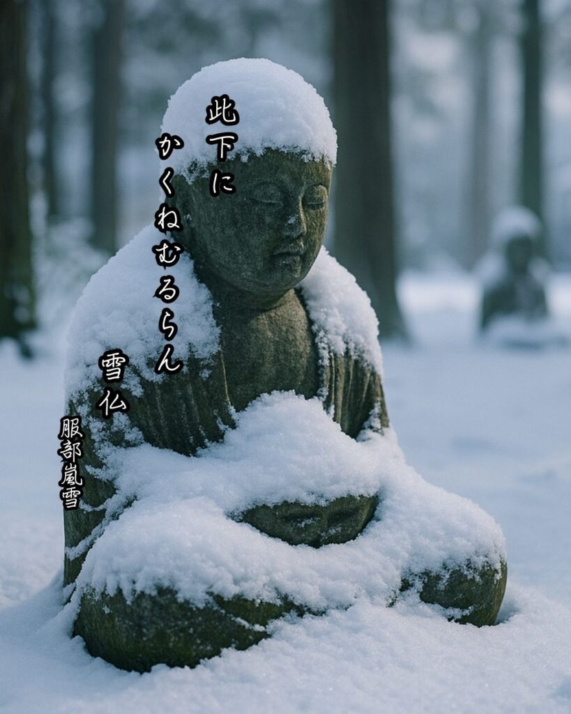 服部嵐雪の俳句まとめ ― 生涯・作風・名句・俳句一覧 ―「此下に かくねむるらん 雪仏」服部嵐雪俳句イメージ画像