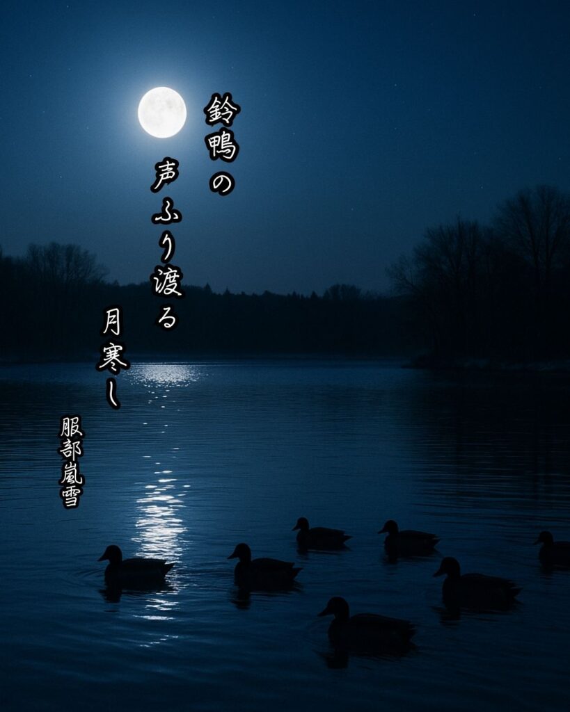 服部嵐雪の俳句まとめ ― 生涯・作風・名句・俳句一覧 ―「鈴鴨の 声ふり渡る 月寒し」服部嵐雪俳句イメージ画像