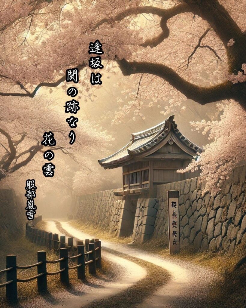 服部嵐雪の俳句まとめ ― 生涯・作風・名句・俳句一覧 ―「逢坂は 関の跡なり 花の雲」服部嵐雪俳句イメージ画像