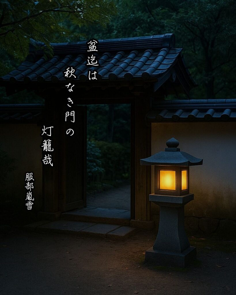 服部嵐雪の俳句まとめ ― 生涯・作風・名句・俳句一覧 ―「盆迄は 秋なき門の 灯籠哉」服部嵐雪俳句イメージ画像