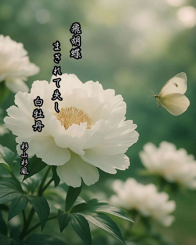 杉山杉風の俳句まとめ ― 生涯・作風・名句・俳句一覧 ―「飛胡蝶　まぎれて失し　白牡丹」杉山杉風俳句イメージ画像

