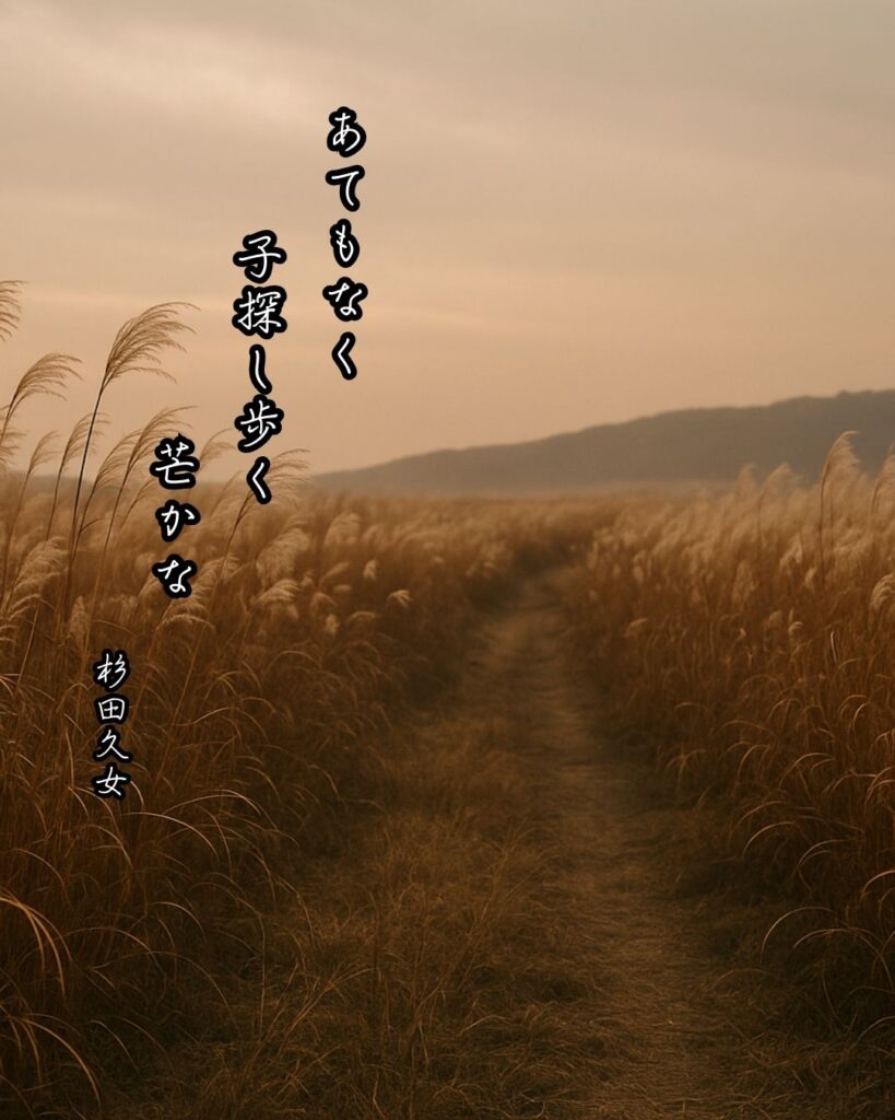 杉田久女の俳句まとめ ― 生涯・作風・名句・俳句一覧 ―「あてもなく 子探し歩く 芒かな」杉田久女俳句イメージ画像