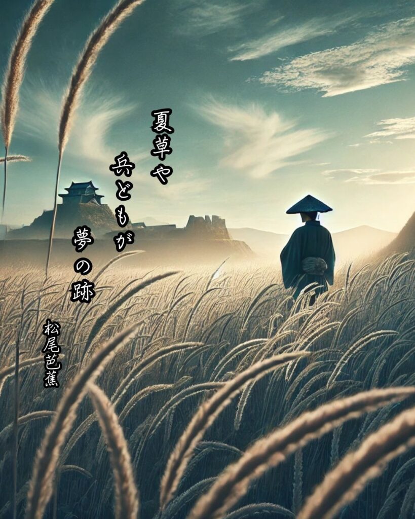 松尾芭蕉の俳句まとめ ― 生涯・作風・名句・俳句一覧―「夏草や 兵どもが 夢の跡」松尾芭蕉作俳句イメージ画像