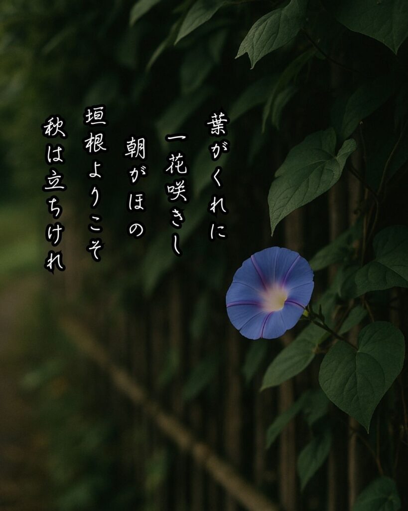 樋口一葉の短歌まとめ ― 生涯・作風・名歌・短歌一覧 ―「葉がくれに 一花咲きし 朝がほの 垣根よりこそ 秋は立ちけれ」樋口一葉短歌イメージ画像
