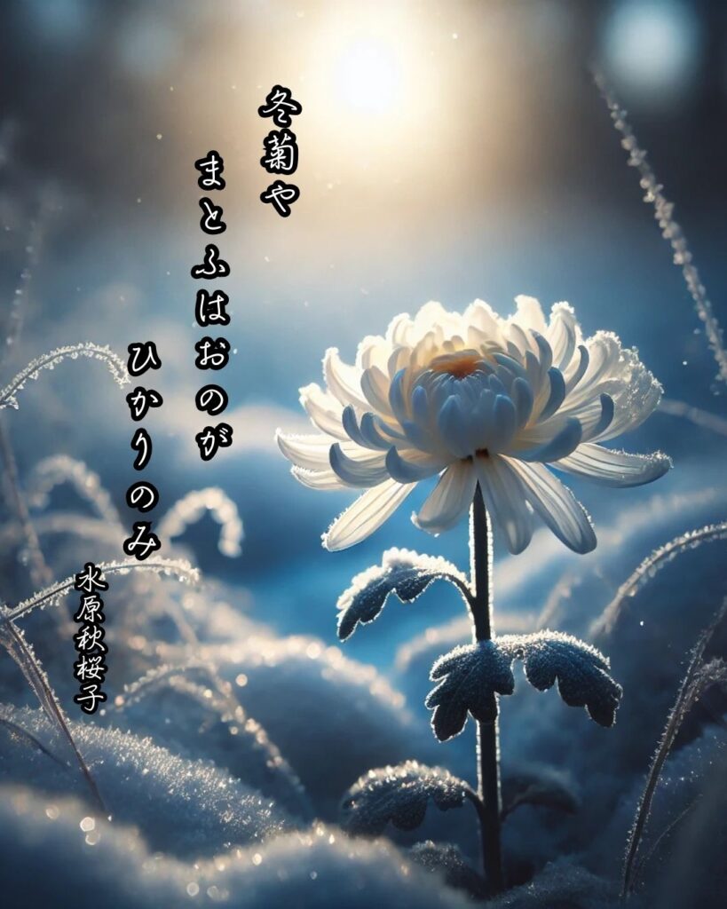 水原秋桜子の俳句まとめ ― 生涯・作風・名句・俳句一覧 ―「冬菊や まとふはおのが ひかりのみ」水原秋桜子俳句イメージ画像