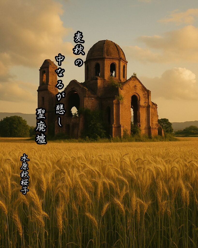 水原秋桜子の俳句まとめ ― 生涯・作風・名句・俳句一覧 ―「麦秋の 中なるが悲し 聖廃墟」水原秋桜子俳句イメージ画像