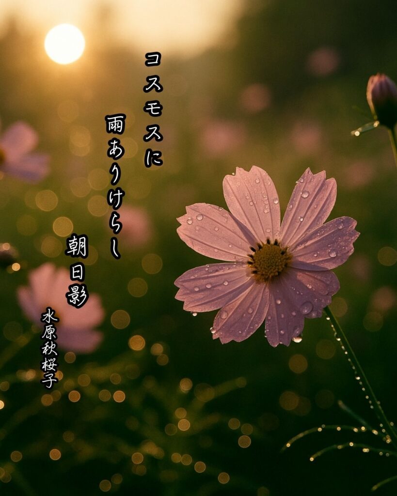 水原秋桜子の俳句まとめ ― 生涯・作風・名句・俳句一覧 ―「コスモスに 雨ありけらし 朝日影」水原秋桜子俳句イメージ画像