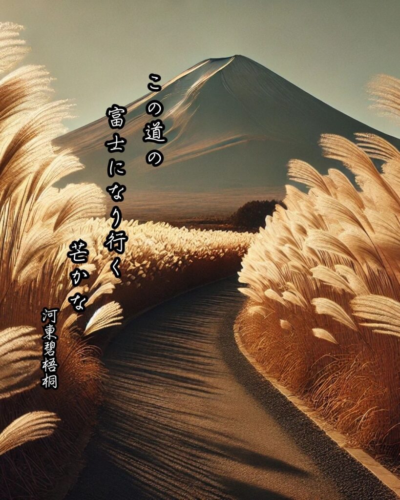 河東碧梧桐の俳句まとめ ― 生涯・作風・名句・俳句一覧 ―「この道の 富士になり行く 芒かな」河東碧梧桐作俳句イメージ画像