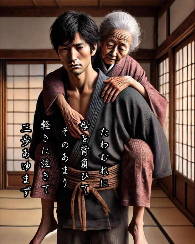 石川啄木の短歌まとめ ― 生涯・作風・名歌・短歌一覧 ―「たわむれに 母を背負ひて そのあまり 軽きに泣きて 三歩あゆまず」石川啄木短歌イメージ画像
