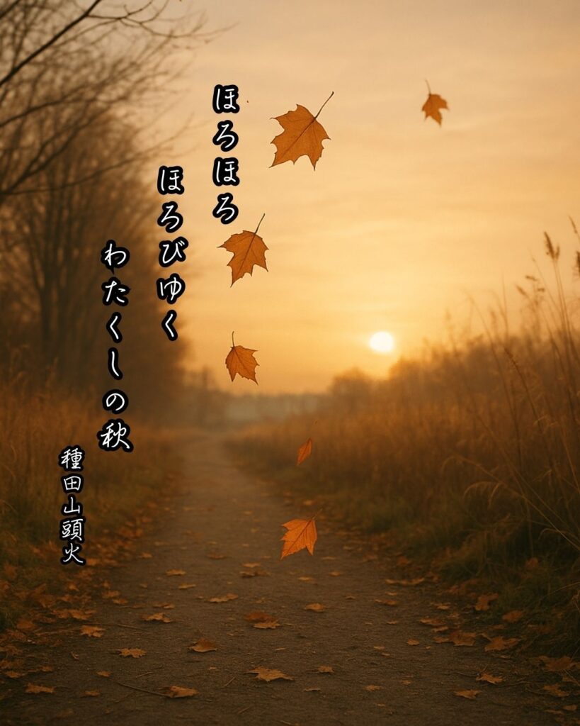 種田山頭火の俳句まとめ ― 生涯・作風・名句・俳句一覧 ―「ほろほろ ほろびゆく わたくしの秋」種田山頭火作俳句イメージ画像