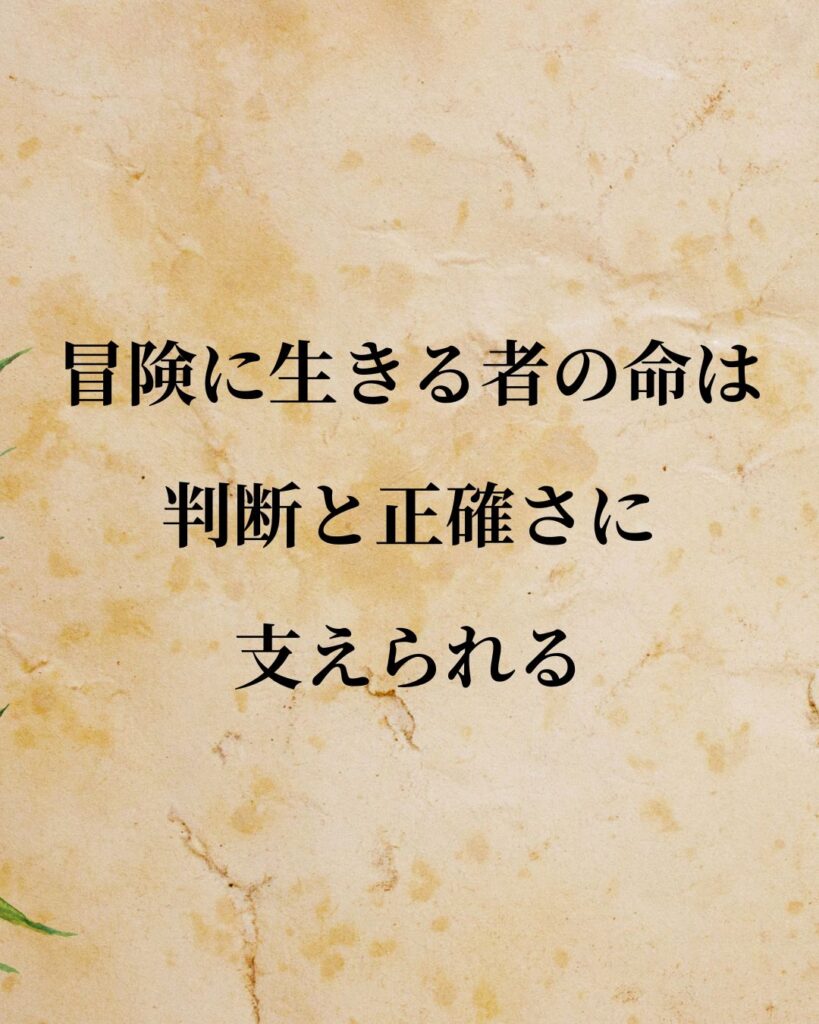 リンドバーグ「冒険に生きる者の命は、判断と正確さに支えられる。」この名言のイラスト