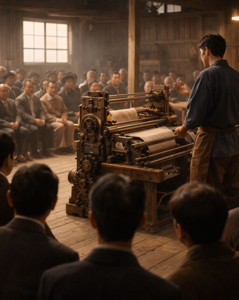 豊田佐吉の名言9選–努力が道を拓く「努力の結晶を、人は天才と呼ぶ。」この名言のイメージイラスト